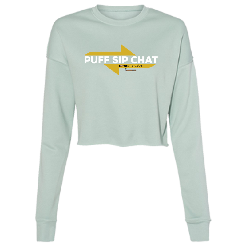 Puff Sip Chat LTA  Ladies' Cropped Fleece Crew